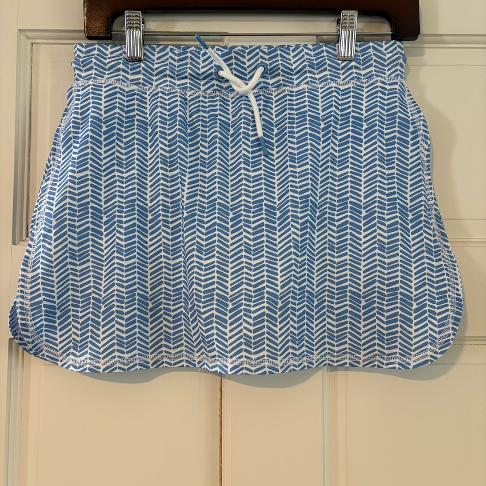 NEW Vineyard Vines Girl’s Performance Skort Bayside Blue Geo Large 14 Sporty